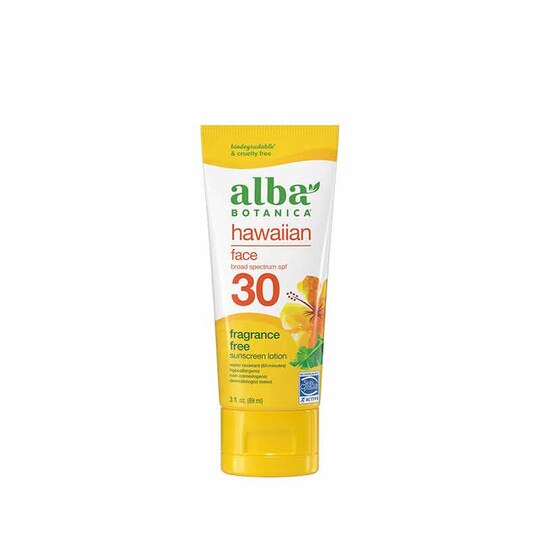 Hawaiian Face Sunscreen Lotion Fragrance Free SPF 30, 3 Oz, AB