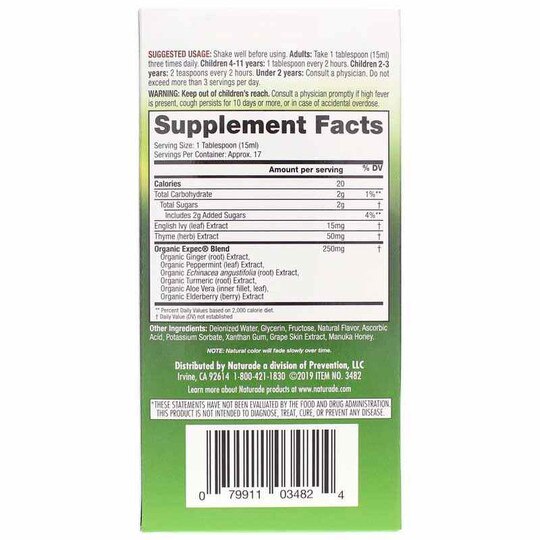 Herbal Expectorant Natural Cherry Flavor, 8.8 Oz, NTU