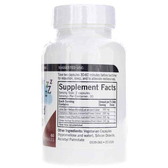 Herbal Sleep Aid Melatonin-Free, 60 Capsules, KRK