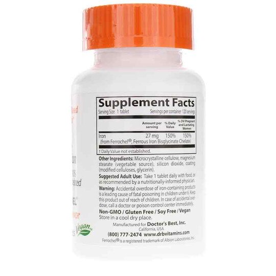 High Absorption Iron 27 Mg, 120 Tablets, DRB