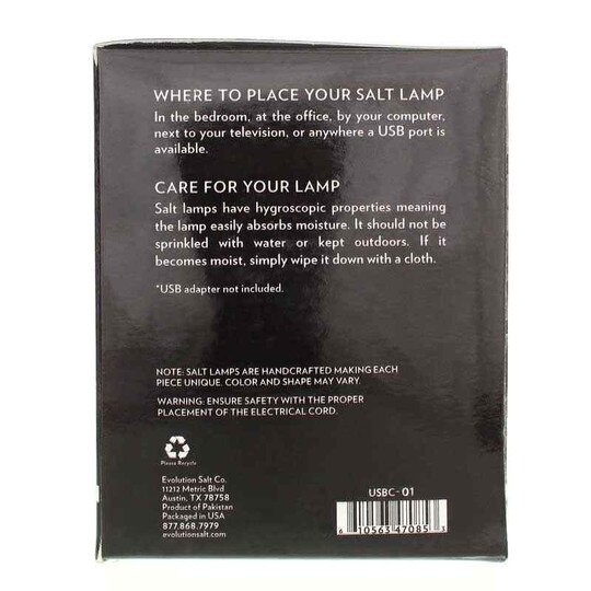 Himalayan Crystal Salt Lamp USB Multi-Color, 1 Piece(s), EVSC