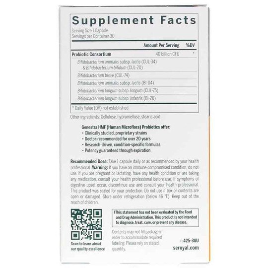 HMF Bifido Capsules Probiotic, 30 Veg Capsules, GEN