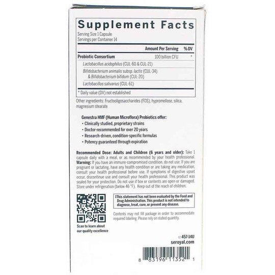 HMF Replenish Capsules Probiotic, 14 Veg Capsules, GEN