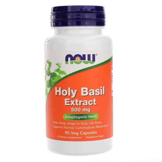 Holy Basil Extract 500 Mg, 90 Veg Capsules, NOW