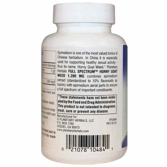 Horny Goat Weed 1200 Mg Full Spectrum, 60 Tablets, PLH