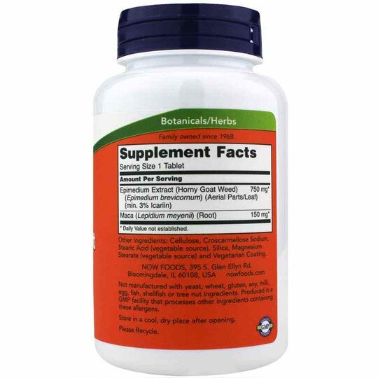 Horny Goat Weed Extract 750 Mg, 90 Tablets, NOW