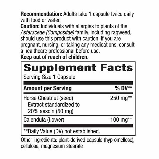 Horse Chestnut 250 Mg, 90 Vegan Capsules, NWA