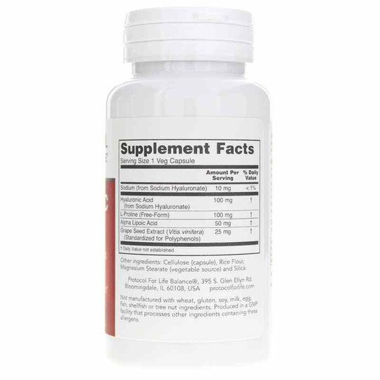 Hyaluronic Acid 100 Mg with Co-Factors, 60 Veg Capsules, PFLB
