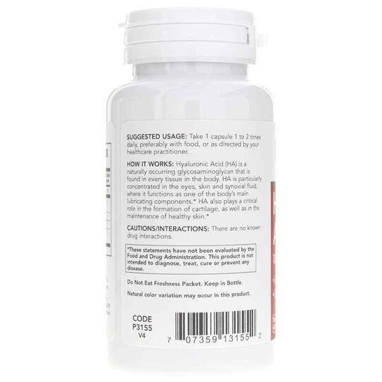 Hyaluronic Acid 100 Mg with Co-Factors, 60 Veg Capsules, PFLB