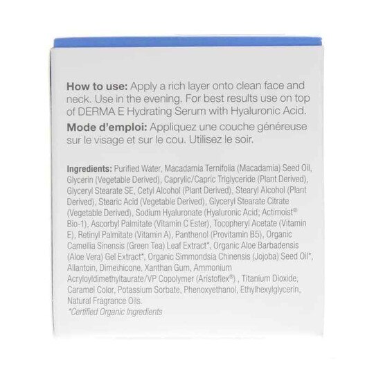 Hydrating Night Cream Hyaluronic Acid, 2 Oz, DRE