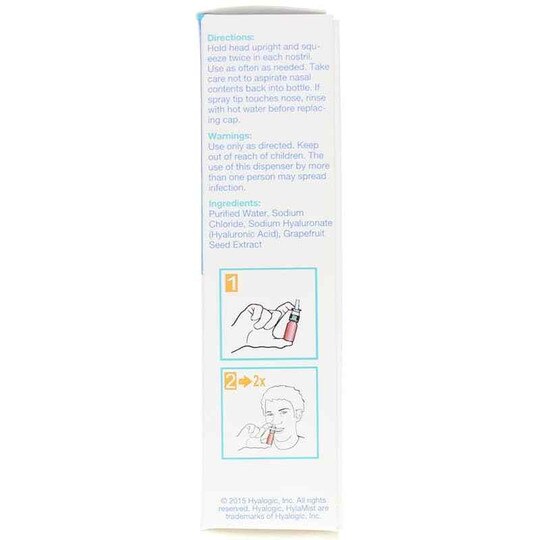 HylaMist HA Nasal Mist for Dry Nose, 2 Oz, HYG