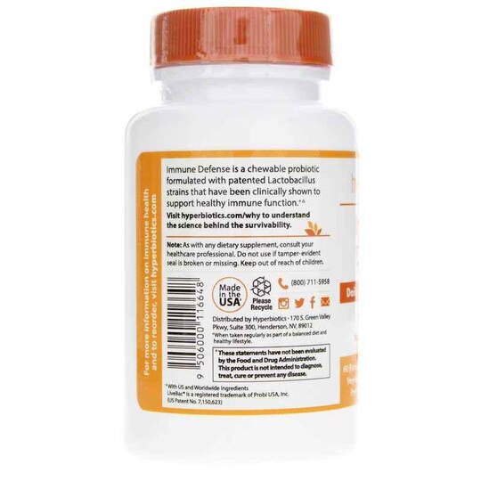 Immune Defense Daily Chewable Probiotic, 60 Chewable Tablets, HBS