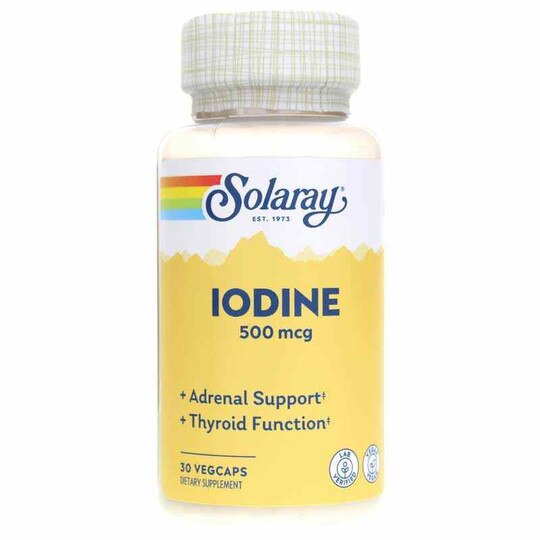 Iodine 500 Mcg (Potassium Iodide), 30 Veg Capsules, SLR