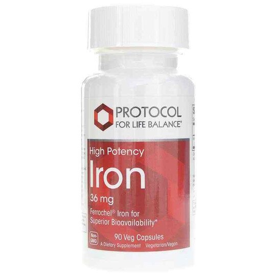 Iron 36 Mg High Potency, 90 Veg Capsules, PFLB