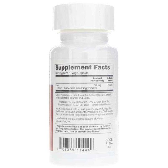Iron 36 Mg High Potency, 90 Veg Capsules, PFLB
