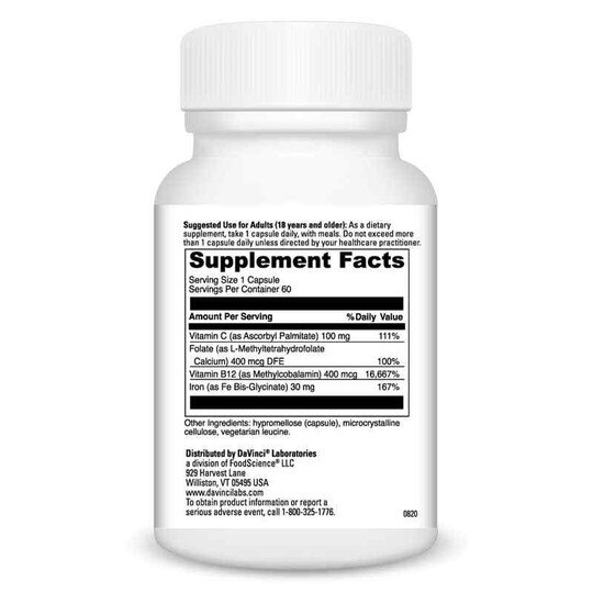 Iron Bis-Glycinate, 60 Veg Capsules, DL