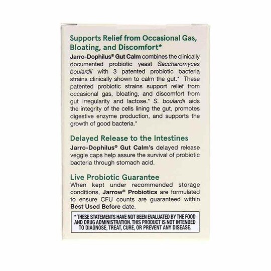 Jarro-Dophilus Gut Calm Probiotic, 30 Veg Capsules, JRF