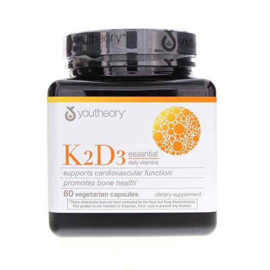 K2 D3 Essential Daily Vitamins, 60 Veg Capsules, YTY