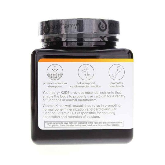 K2 D3 Essential Daily Vitamins, 60 Veg Capsules, YTY