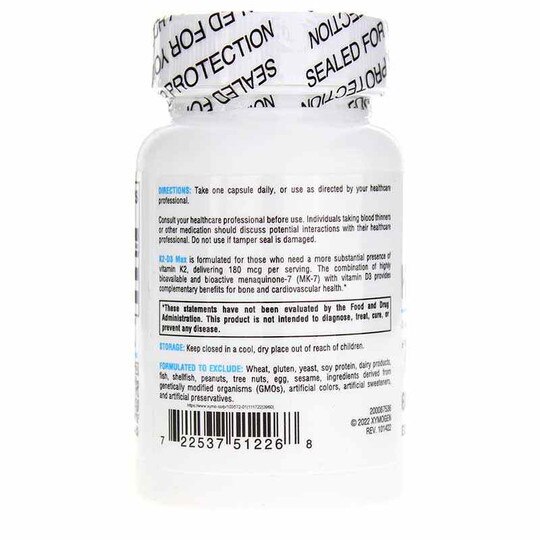 K2-D3 Max, 60 Veg Capsules, XYM