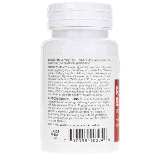 K2 MK-7 & D3, 60 Veg Capsules, PFLB