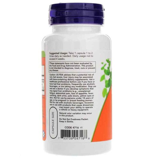 Kava Kava Extract 250 Mg, 60 Capsules, NOW