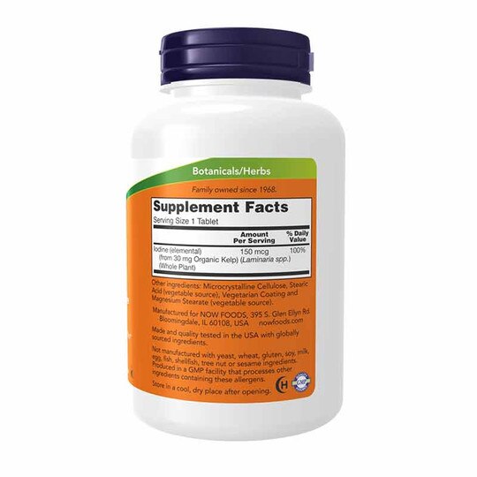Kelp Tablets 150 Mcg of Natural Iodine, 200 Tablets, NOW