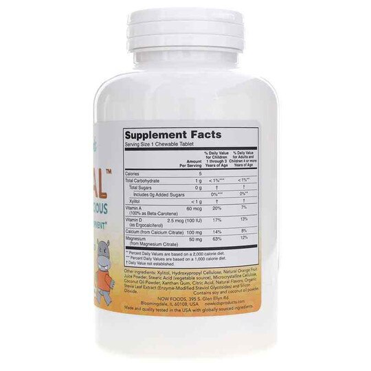 Kid Cal Calcium Citrate, Magnesium & Vitamin D, 100 Che, NOW