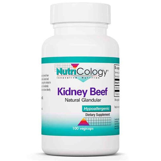 Kidney Beef Natural Glandular, 100 Veg Capsules, NTC