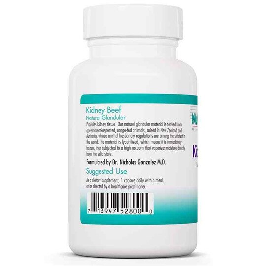 Kidney Beef Natural Glandular, 100 Veg Capsules, NTC
