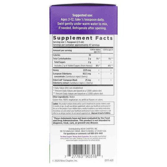 Kids Elderberry Syrup + Honey, 4 Oz, NCH