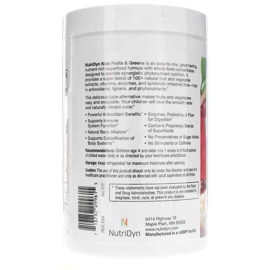 Kids Fruits & Greens Daily Drink Fruit Punch Flavor, 10., ND