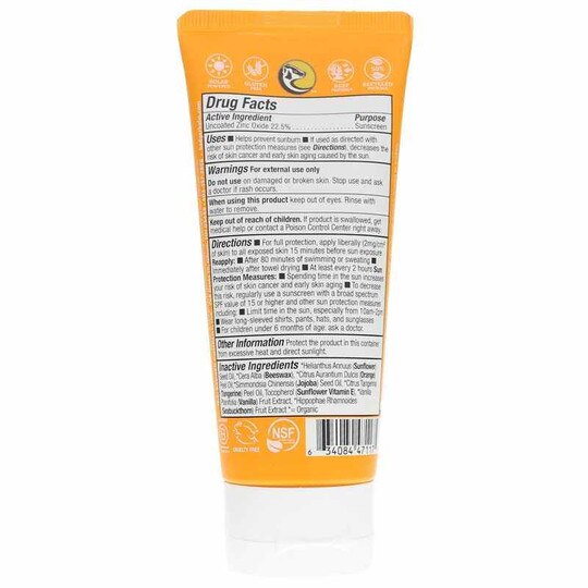 Kids Mineral Sunscreen Cream Clear Zinc SPF 40 Tangerine Vanilla, BA