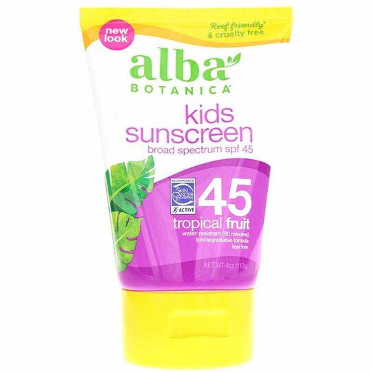 Kids Sunscreen Tropical Fruit SPF 45, 4 Oz, AB