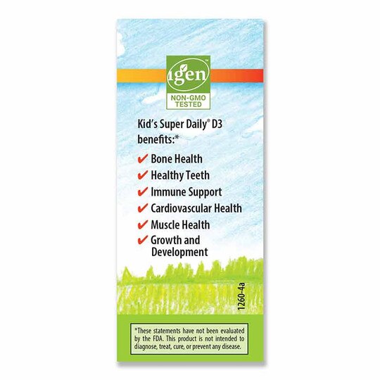 Kids Super Daily D3 600 IU Vitamin D Liquid, 365 Drops, CL