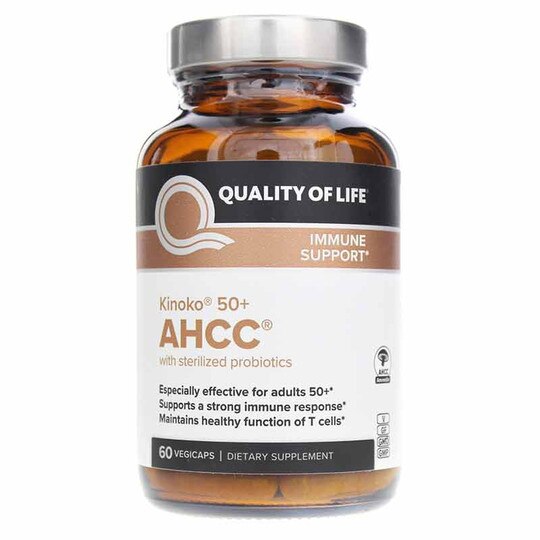 Kinoko 50+ AHCC, 60 Veg Capsules, QOL