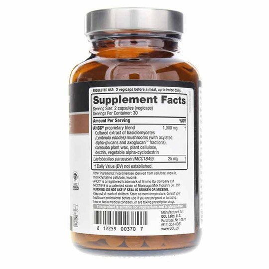 Kinoko 50+ AHCC, 60 Veg Capsules, QOL