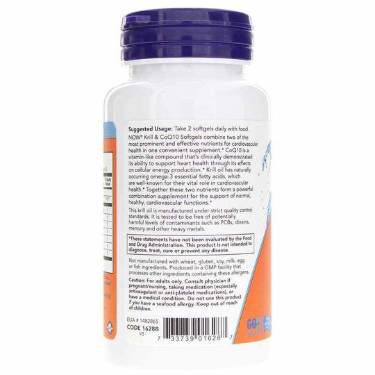Krill & CoQ10, 60 Softgels, NOW