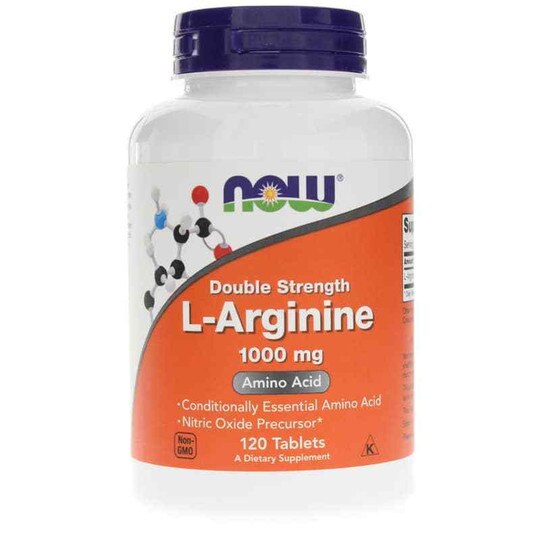 L-Arginine Tablets 1000 Mg Double Strength, 120 Tablets, NOW
