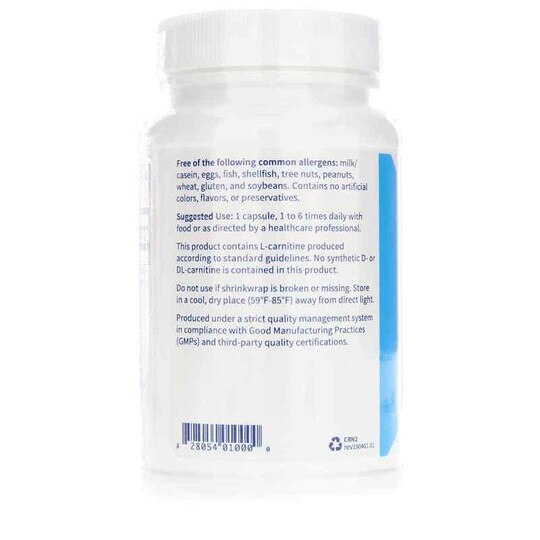 L-Carnitine 250 Mg, 60 Veg Capsules, KL