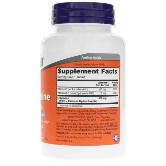 L-Cysteine 500 Mg, 100 Tablets, NOW