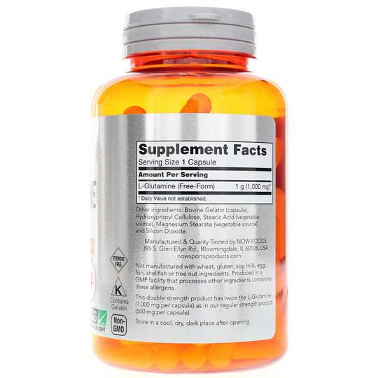 L-Glutamine 1000 Mg Double Strength, 120 Capsules, NOW