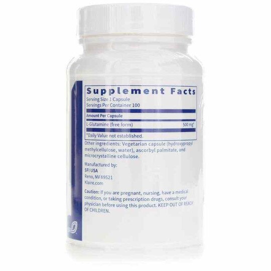 L-Glutamine 500 Mg, 100 Capsules, KL