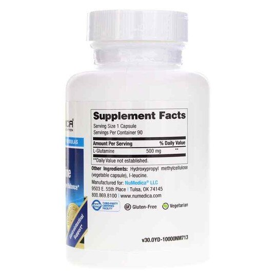 L-Glutamine, 90 Veg Capsules, NUM