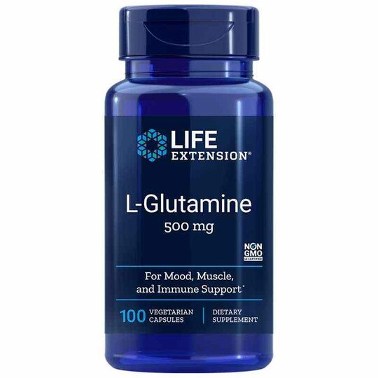 L-Glutamine Caps 500 Mg, 100 Veg Capsules, LFE