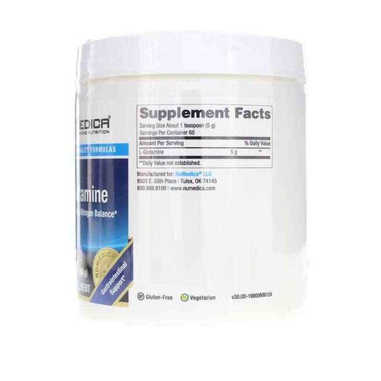 L-Glutamine Powder, 10.58 Oz, NUM