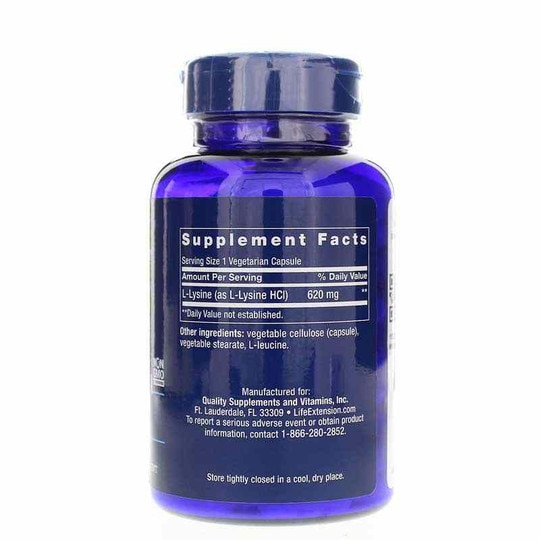 L-Lysine 620 Mg, 100 Veg Capsules, LFE