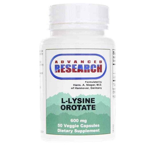 L-Lysine Orotate 600 Mg, 50 Veg Capsules, ADR