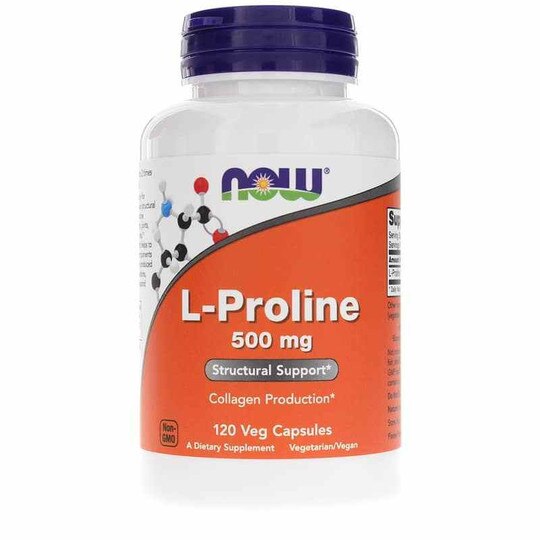 L-Proline 500 Mg, 120 Veg Capsules, NOW