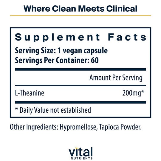 L-Theanine 200 Mg, 120 Capsules, VTN